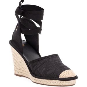 FENDI wedge in canvas with FF logo Sz38